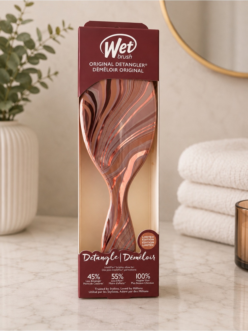 Wet brush Detangler in Marbled Rose